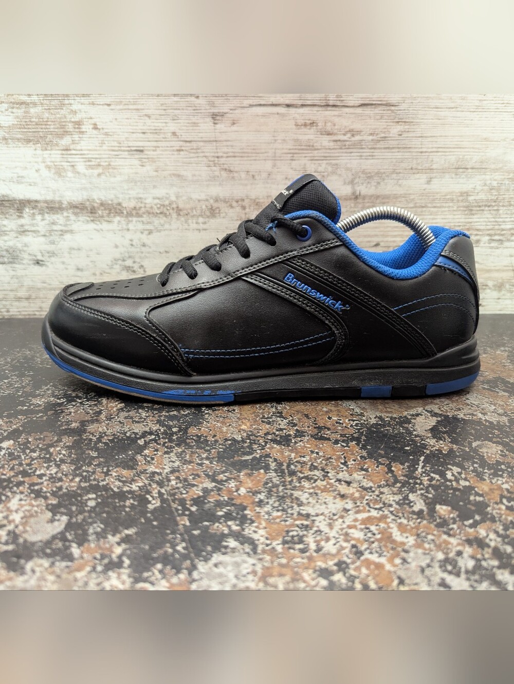 Mens Brunswick Flyer Bowling Shoes Sz 8.5 Used Black Blue